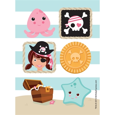 Pretty Pirates Party Sticker Sheets (4)