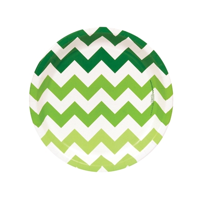 Chevron Green Dessert Plates (8)