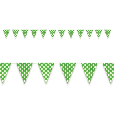 Green and White Dots Flag Banner