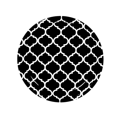 Black Quatrefoil Dessert Plates (8)