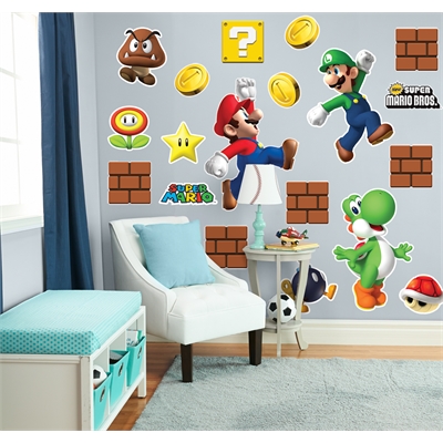 Super Mario Bros. Mario, Luigi and Yoshi Giant Wall Decals 