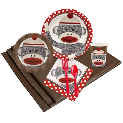 Sock Monkey Red Party Pack for 24