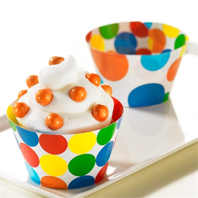 Primary Dots Reversible Cupcake Wrappers (12)