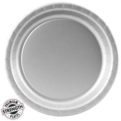 Silver Paper Dinner Plates (24)