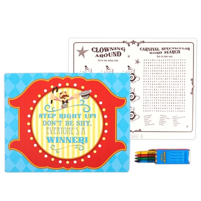 Carnival Games Activity Placemat Kit for 4