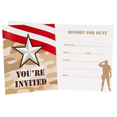 Camo Army Soldier Invitations (8)