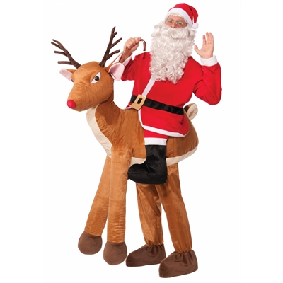 Santa on Reindeer Adult Costume One-Size