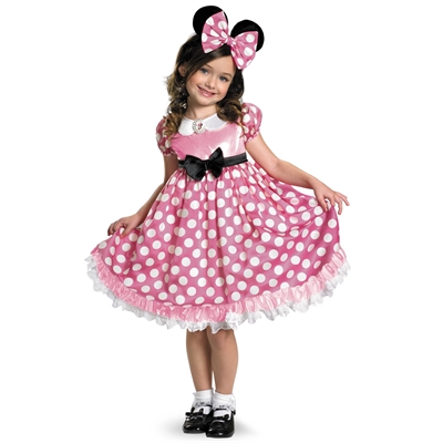 Disney Mickey Mouse Clubhouse Pink Minnie Mouse Glow in the Dark Child Costume