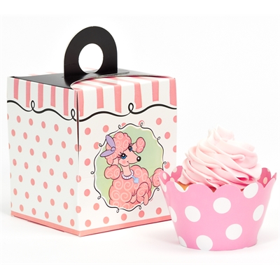 Pink Poodle Cupcake Wrapper & Box Kit