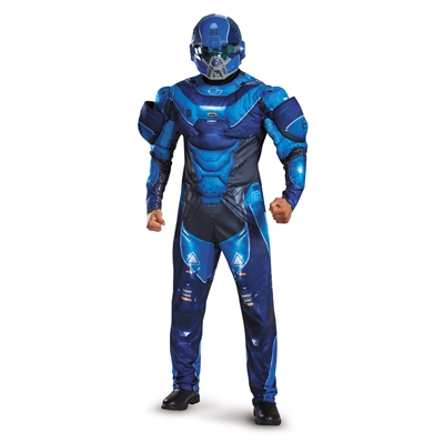 Halo Blue Spartan Muscle Teen Costume