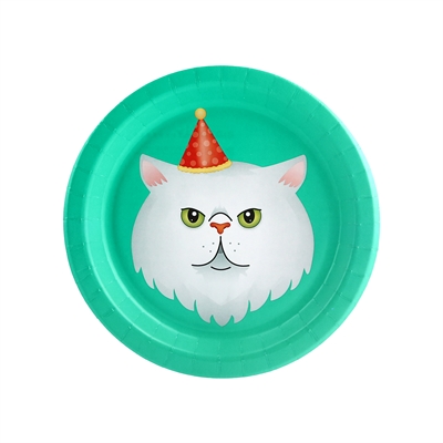 Cats Meow White Cat Dessert Plate (8)