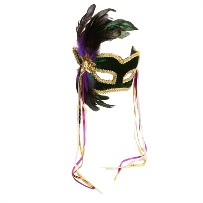 Mardi Gras Feather Couples Mask