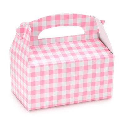 Pink Gingham Empty Favor Boxes (4)