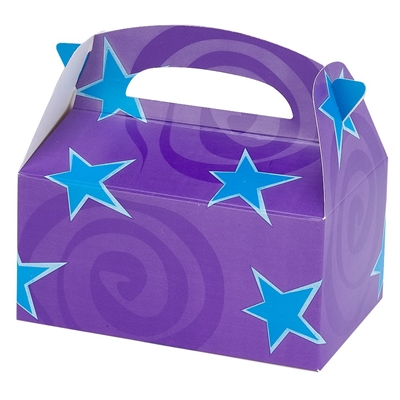 Purple with Blue Stars Empty Favor Boxes (4)