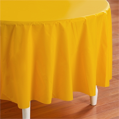 Yellow Round Plastic Tablecover