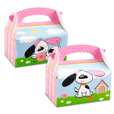 Playful Puppy Pink Empty Favor Boxes (4)