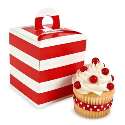 Red & White Striped Cupcake Boxes