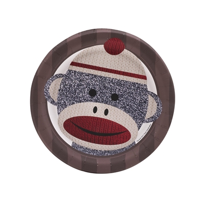 Sock Monkey Red Dessert Plates