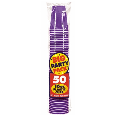 Purple 16 oz. Plastic Cups (50)