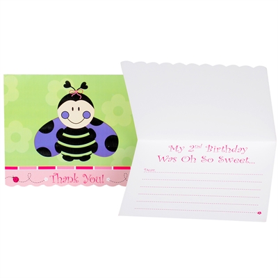 Ladybugs: Oh So Sweet 2nd Birthday Thank You Notes (8)