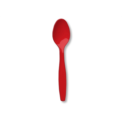Red Plastic Spoons (24)