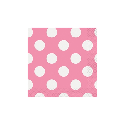 Pink and White Dots Beverage Napkins (16)