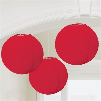 Red Round Paper Lanterns (3)