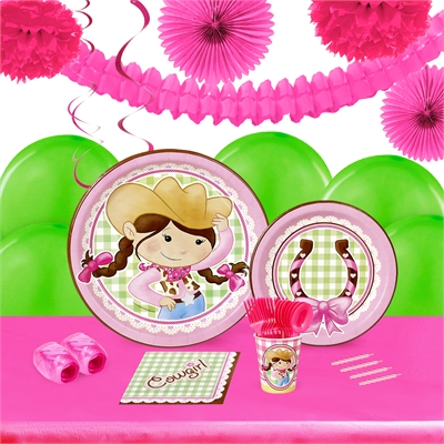 Pink Cowgirl 16 Guest Tableware & Deco Kit