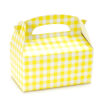Empty Yellow Gingham Favor Boxes (4)