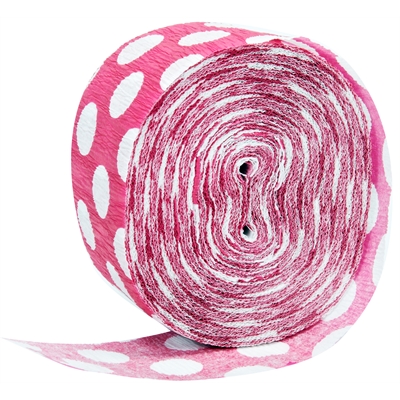 Pink & White Polka Dot Crepe Paper