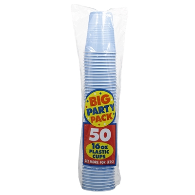 Pastel Blue Big Party Pack 16 oz. Plastic Cups (50)