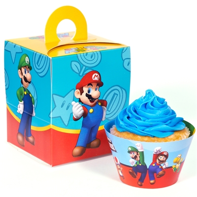 Super Mario Bros. Cupcake Wrapper & Box Kit