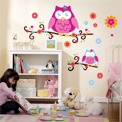 Owl Blossom Giant Wall Decals