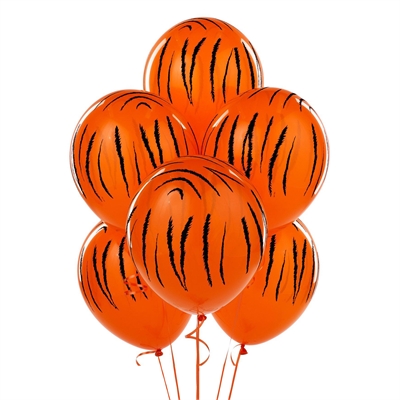Jungle Tiger Stripes Latex Balloons (6)