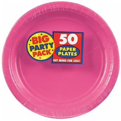 Bright Pink Dinner Plates (50)