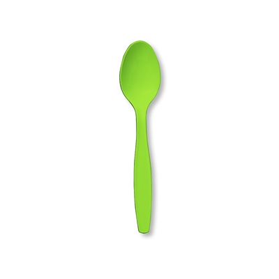 Lime Green Plastic Spoons (24)