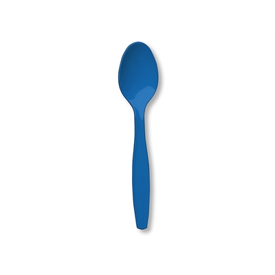 Blue Plastic Spoons (24)