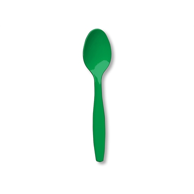 Green Plastic Spoons (24)