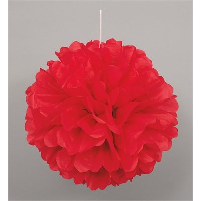Red Hanging Puff Ball