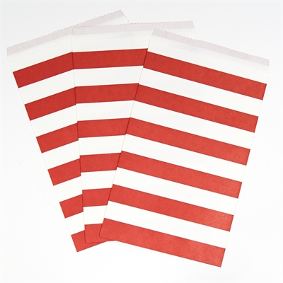 Red Striped Paper Favor Bags (10)