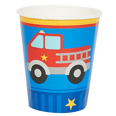 Little Fireman 9 oz. Paper Cups (8)