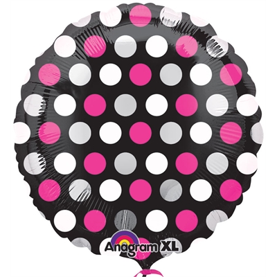 Pink & White Dots Foil Balloon