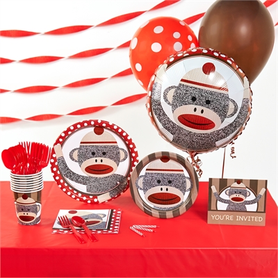 Sock Monkey Red Basic Party Pack