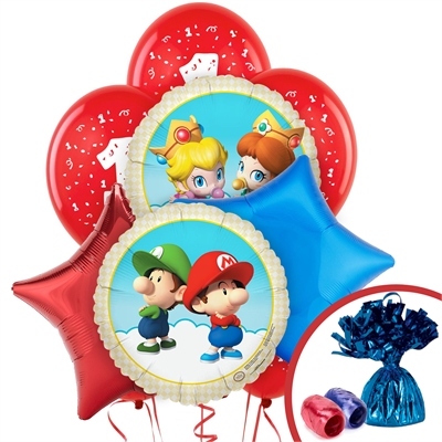 Super Mario Bros. Babies 1st Birthday Balloon Bouquet