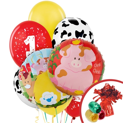 Barnyard 1st Birthday Balloon Bouquet