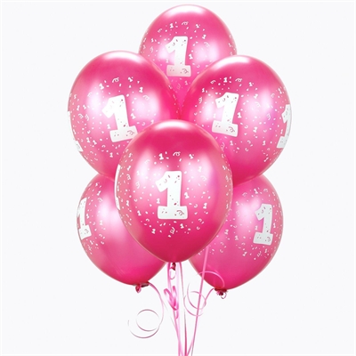 Magenta #1 Balloons (6)