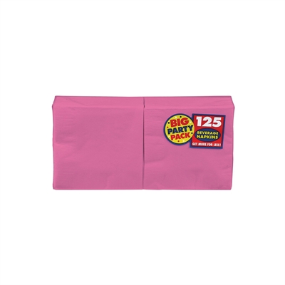 Bright Pink Beverage Napkins (125)