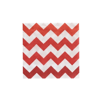 Red Chevron Beverage Napkins (20)