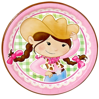 Pink Cowgirl Dinner Plates (8)
