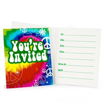 Tie Dye Party Invitations (8)
